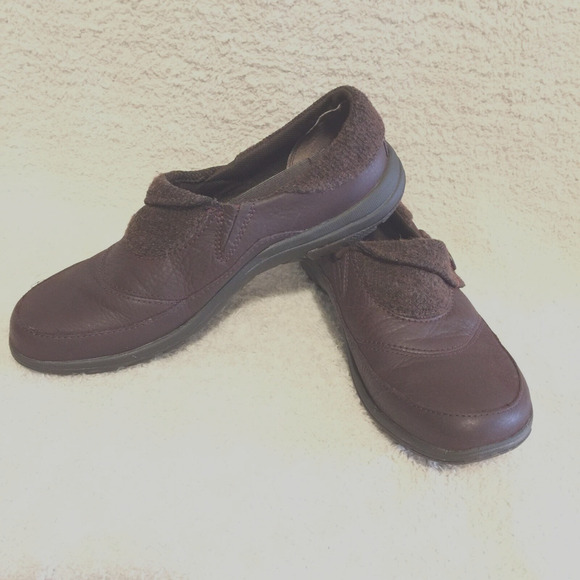 Merrell Women's Dassie Fold Andorra Burgundy Leather Moc Slip On Shoes Size 7 - Picture 2 of 12
